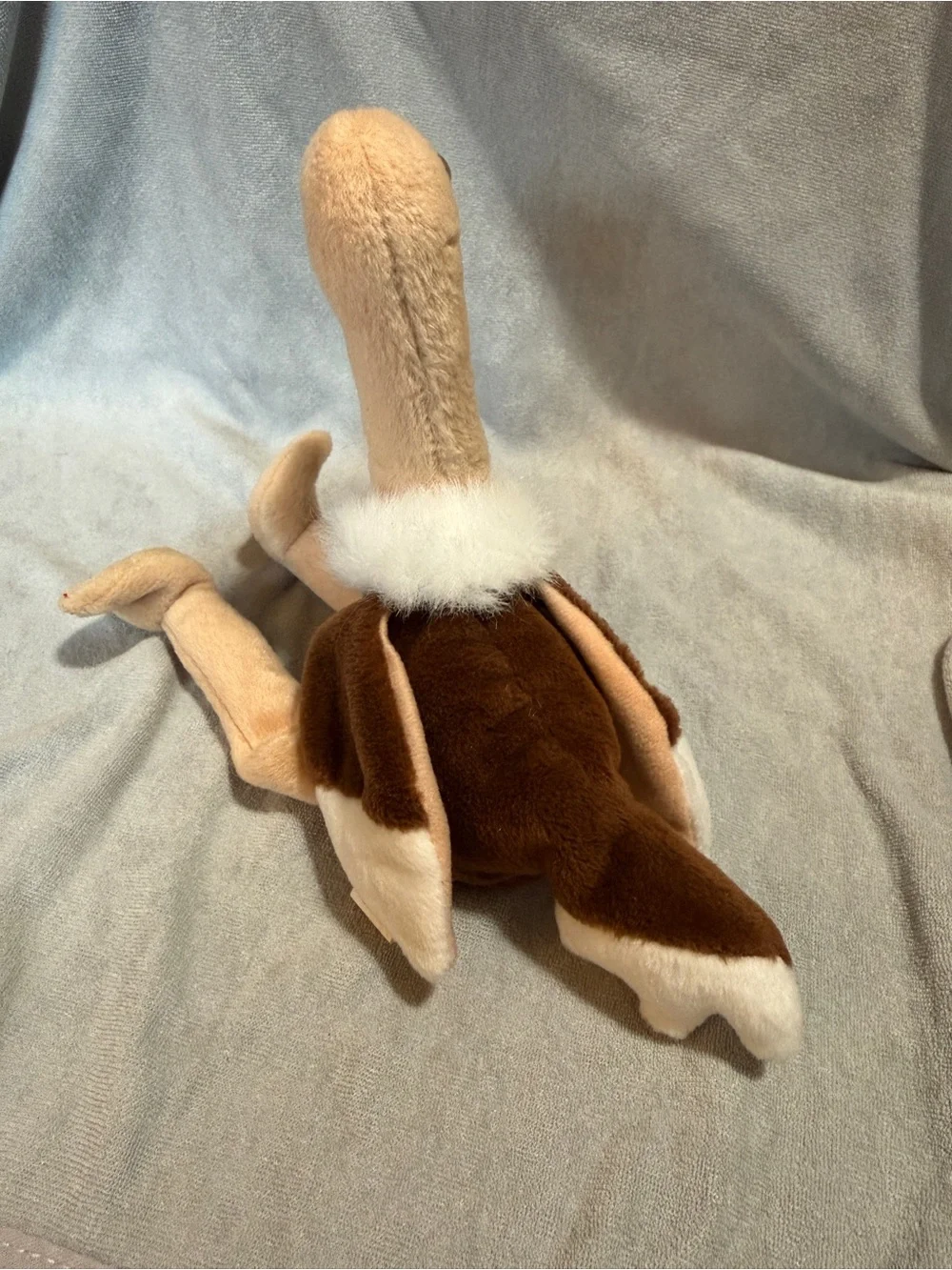 Plush Ostrich Toy in Brown, Cream and White - Soft Cuddly Bird (1997)